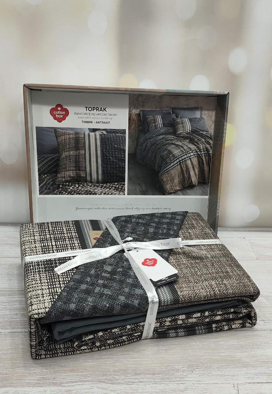 Постільна білизна ранфорс євро розмір 200 на 220 см Cotton box Toprak Timbre, фото 1