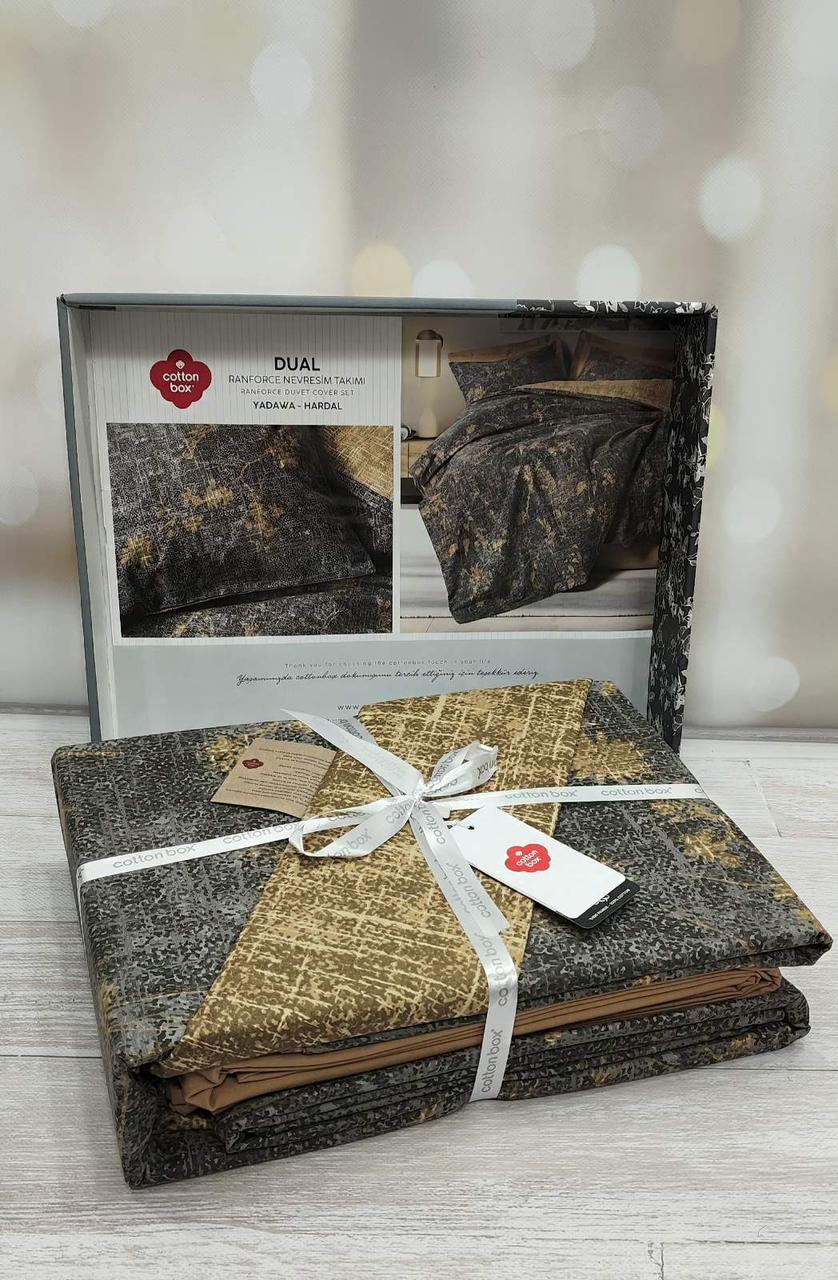 Постільна білизна ранфорс євро розмір 200 на 220 см Cotton box Dual Yadawa, фото 1