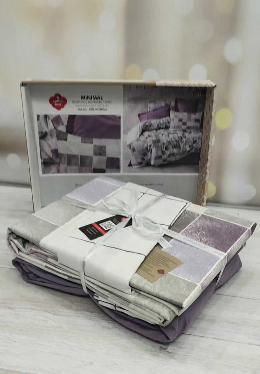 Постільна білизна з простирадлом на гумці ранфорс євро розмір Cotton Box Maro, фото 1