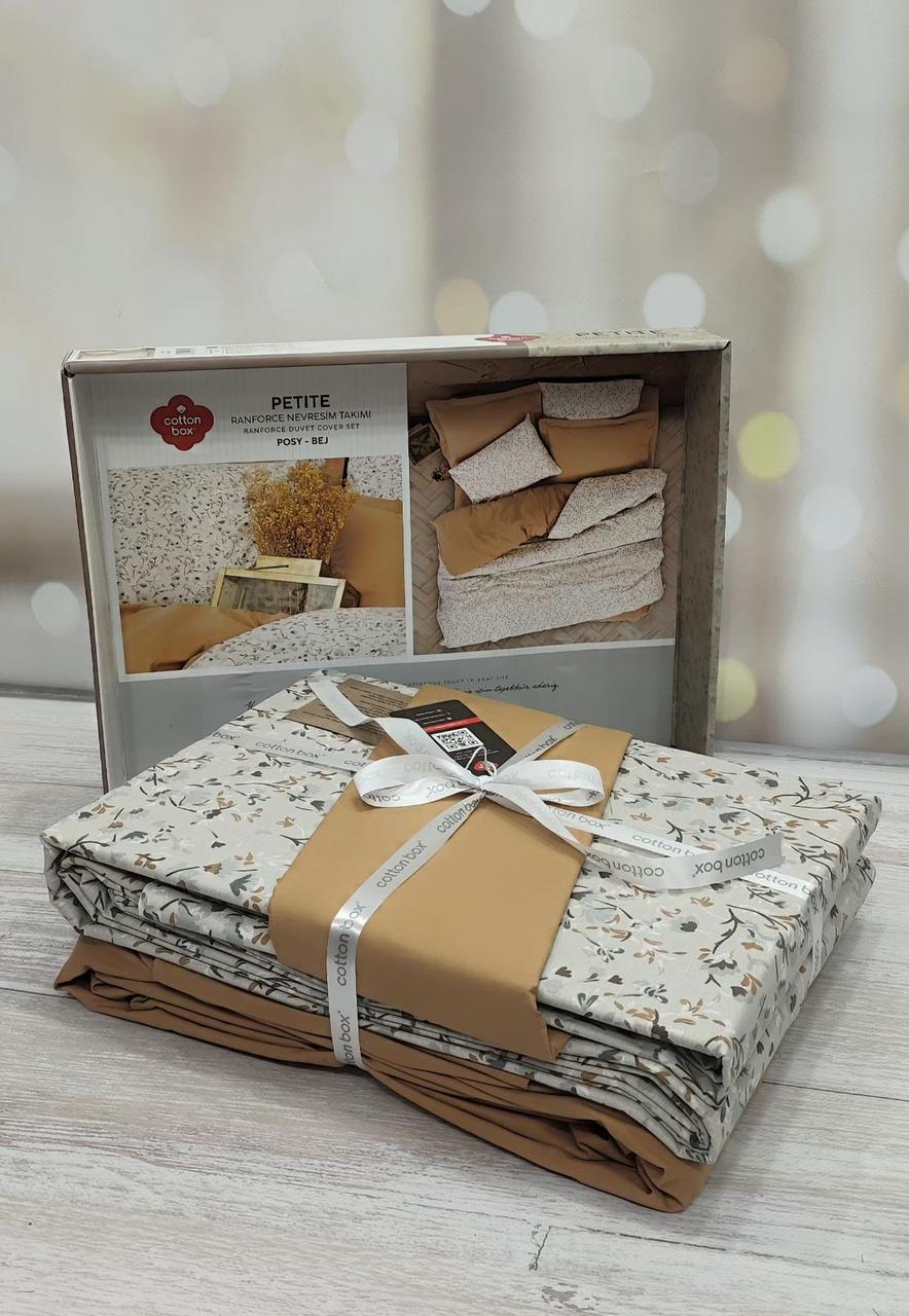 Постільна білизна з простирадлом на гумці ранфорс євро розмір Cotton Box Posy, фото 1