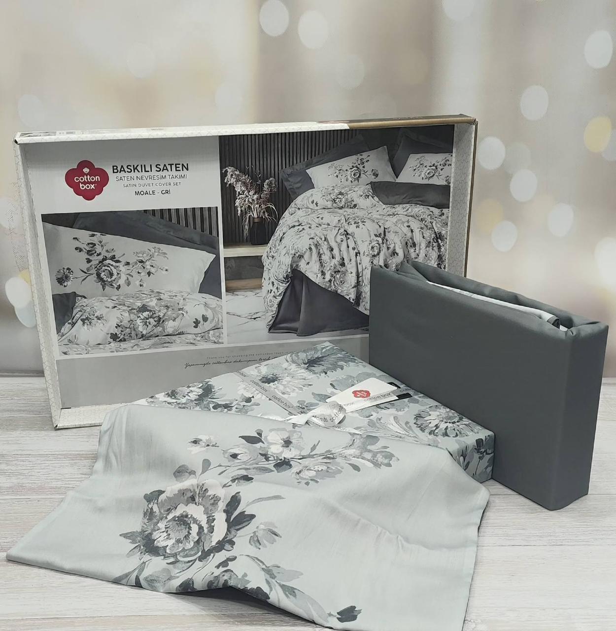 Постільна білизна сатин люкс 200 на 220 см євро розмір Cotton Box Moale, фото 1