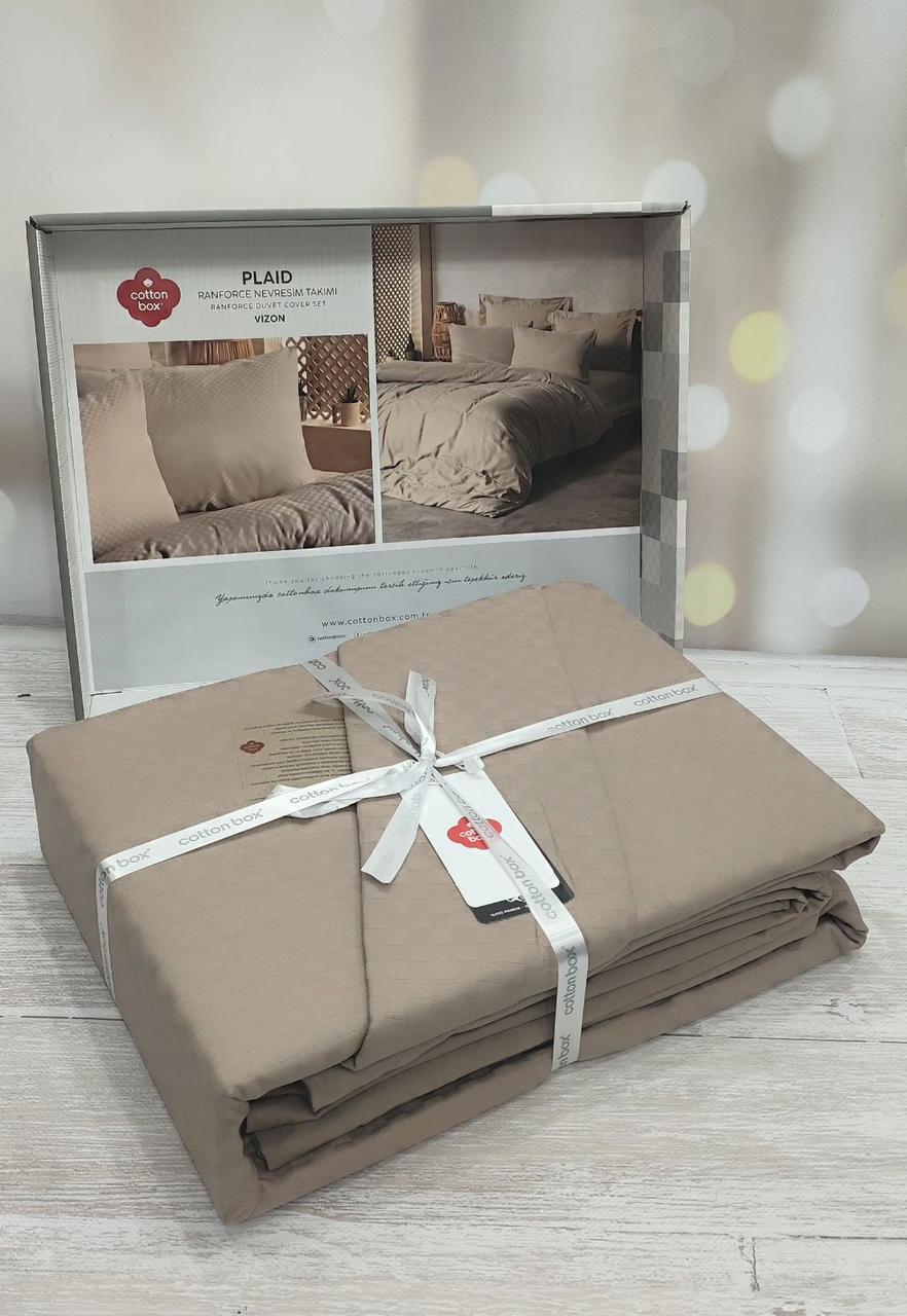 Постільна білизна ранфорс делюкс 200 на 220 см євро розмір Cotton Box Vizon, фото 1