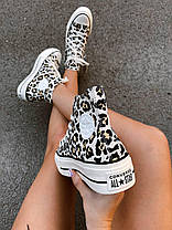 Жіночі кеди Converse Chuck Taylor All Star Lift Hi Leopard Конверс Ол Стар леопардові на платформі, фото 4
