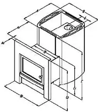 Піч каменка для сауни та лазні Heat 30 з виносом на дровах, фото 4
