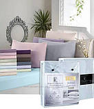 Простирадло сатинове на гумці 160 на 200 см та 2 наволочки First choice Туреччина шампань, фото 4