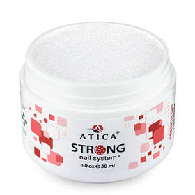 Гель для нарощення Atica Strong cover gel Pure White Shimmer, 30 мл