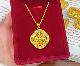 Позолочена підвіска чотирилиста конюшина для удачі та гарних відносин, позитивних змін