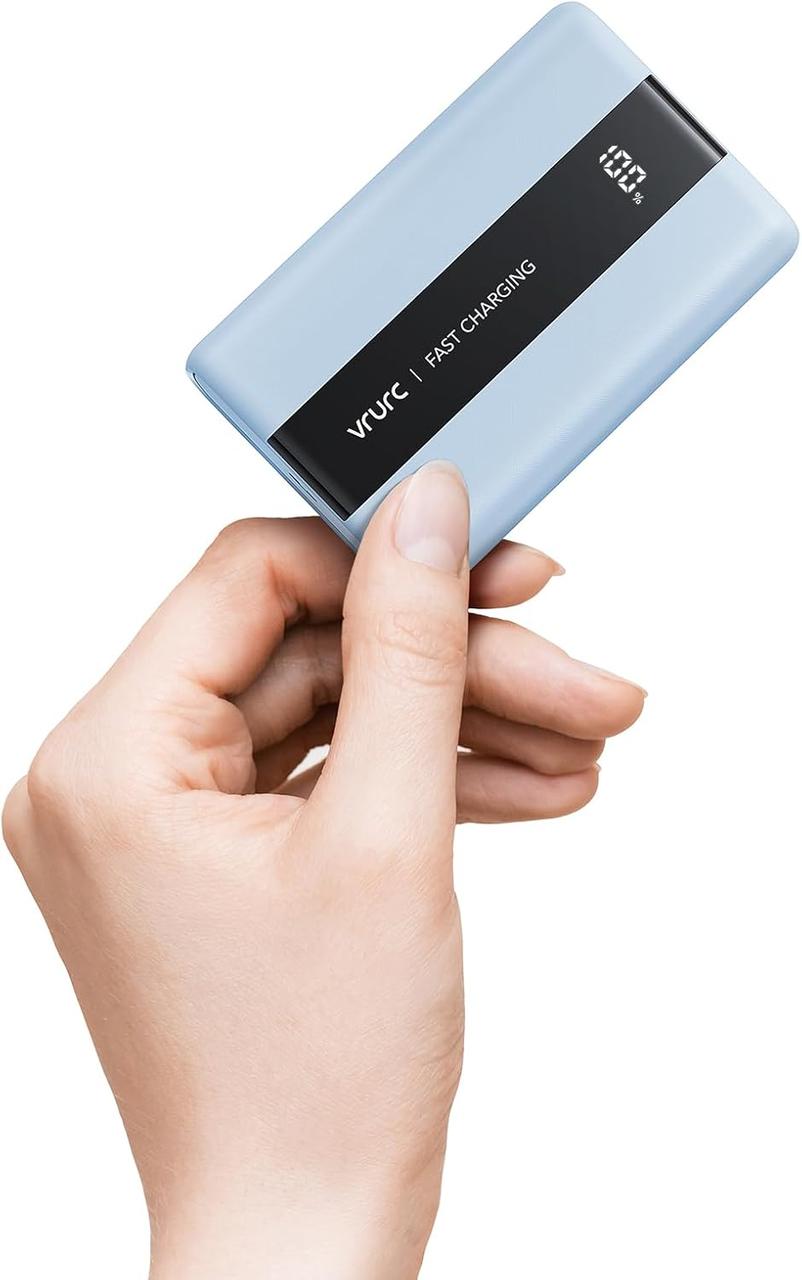 Портативний зарядний пристрій VRURC, 20000 мАч Маленький Power Bank USB C, PD і QC 3.0 Міні Швидка зарядка акумулятора, 4 виходи