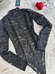 Жіноче мереживне боді під горло з гіпюру Sfv1309