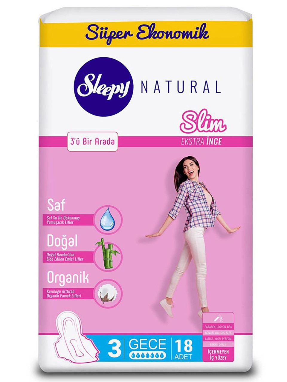 Прокладки гігієнічні Sleepy Slim Night-3 320 мм 18 шт, фото 1