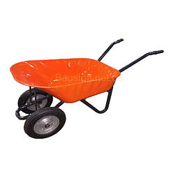 Тачка садово-будівельна 110л/360кг двоколісна литі колеса, помаранчева