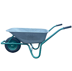 Тачка садово-будівельна Dozer 90л/180кг одноколісна колеса з камерою