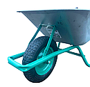 Тачка садово-будівельна Dozer 90л/180кг одноколісна колеса з камерою, фото 3