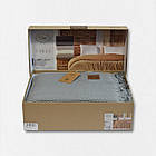 Покривало бавовняне з бахромою Sikel 210×240 см, Туреччина Carla К.Gri колір темно-сірий