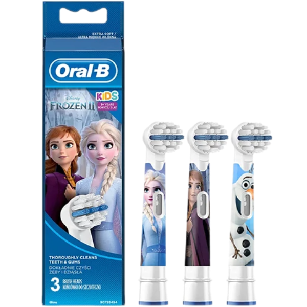 Насадка для електричної зубної щітки Oral-B Kids Stages Power EB10 Frozen (Крижане серце) White (3 шт.)