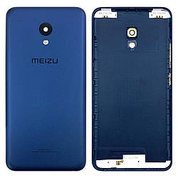 Задня кришка Meizu M5 M611H (синя зі склом камери)