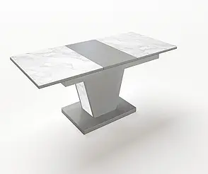 Стіл обідній розкладний Хьюстон + Скло Fusion Furniture, колір сірий алюміній + скло УФ 15 265, фото 1