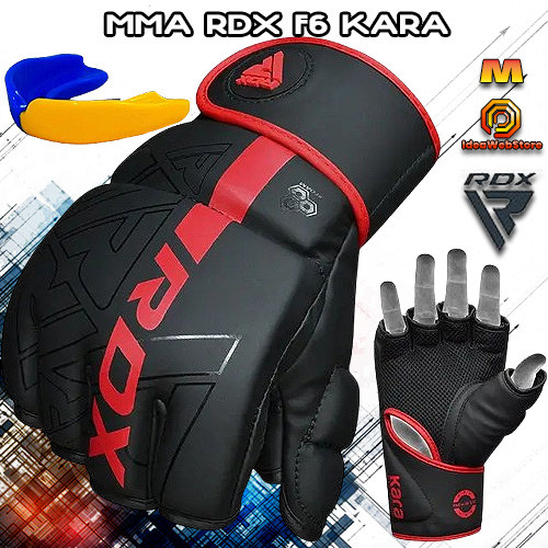 Рукавички для ММА змішаних єдиноборств рукопашного бою червоні RDX F6 KARA Matte Red розмір M