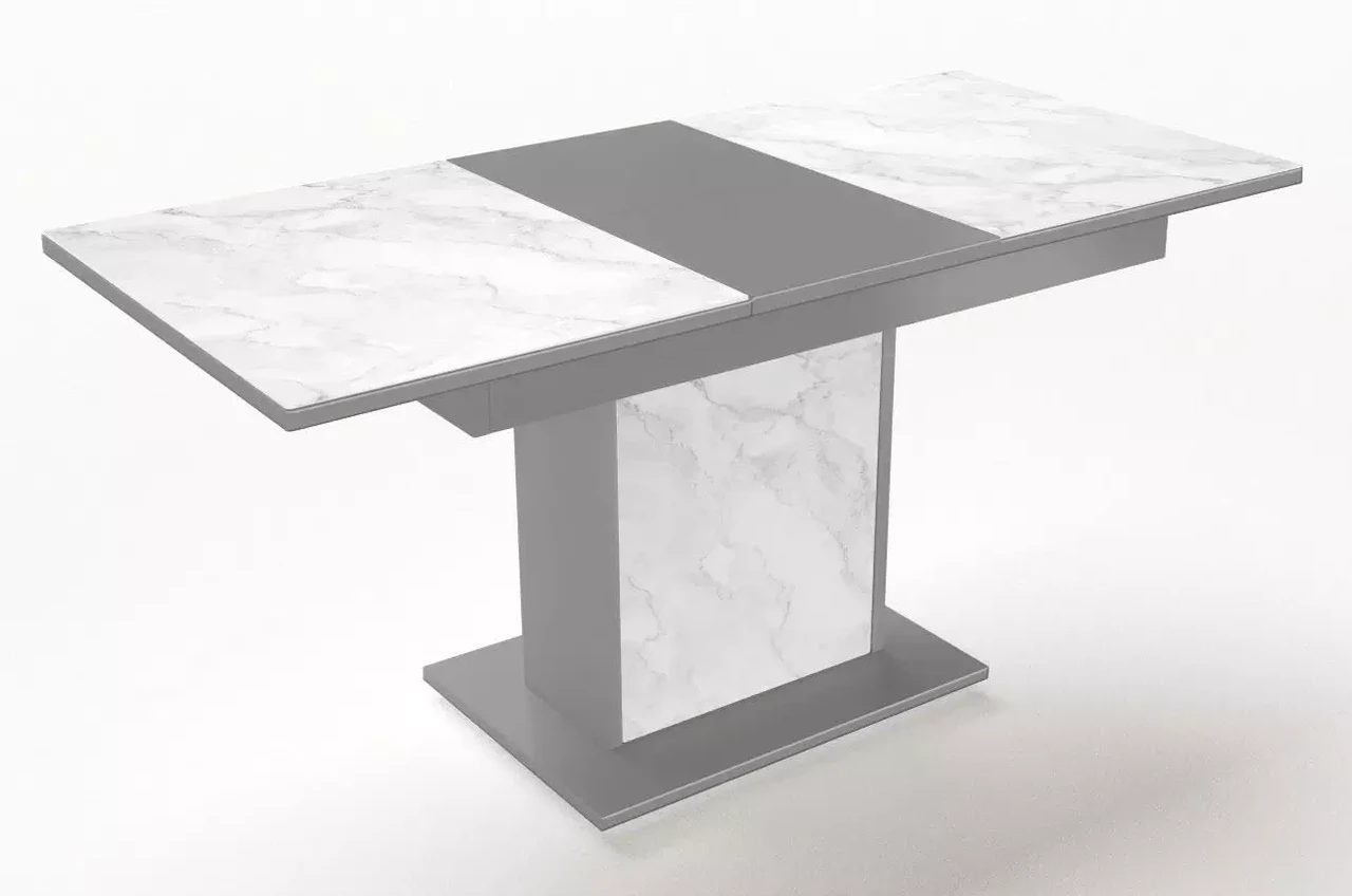 Стіл обідній розкладний БОСТОН + Скло Fusion Furniture, колір сірий + скло