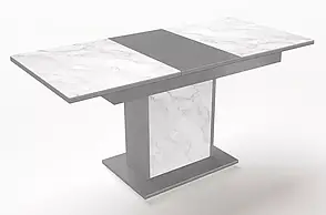 Стіл обідній розкладний БОСТОН + Скло Fusion Furniture, колір сірий + скло, фото 1