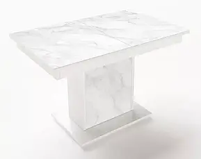 Стіл обідній розкладний БОСТОН + Скло Fusion Furniture, колір білий + скло, фото 5