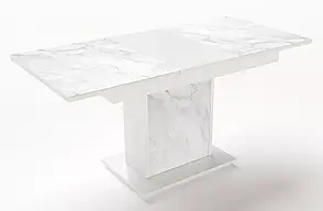 Стіл обідній розкладний БОСТОН + Скло Fusion Furniture, колір білий + скло, фото 1