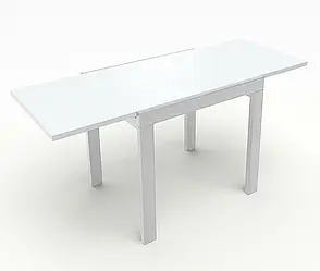 Скляний стіл на кухню Слайдер + скло Fusion Furniture, колір білий / скло біле, фото 3