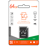 Картка пам'яті MicroSDXC 64 GB UHS-I Class 10 T&G + SD адаптер — висока швидкість і надійність, фото 6