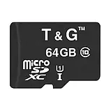 Картка пам'яті MicroSDXC 64 GB UHS-I Class 10 T&G + SD адаптер — висока швидкість і надійність, фото 3