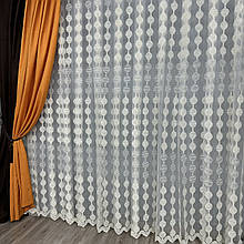 Фатинова тюль із кордовою вишивкою No161007 Золотистий на відріз