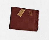 Покривало бавовняне з бахромою Sikel 210×240 см, Туреччина  Elegan Bordo колір бордовий