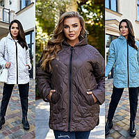 Жіноча весняна куртка 42-44, 46-48, 50-52 фісташка молочний, шоколад чорний
