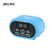 Зарядний пристрій RELIFE RL-309U Smart (4xUSB+2 Type C) 72W з цифровою індикацією параметрів заряджання