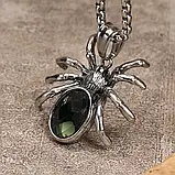 Кулон Павук з каменем (сталь), фото 2