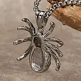 Кулон Павук з каменем (сталь), фото 3