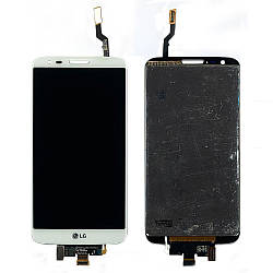 Дисплей (екран) LG G2 D800 D801 F320 LS980 VS980 з тачскріном (білий Оригінал)