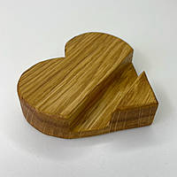 Підставка для телефона Finding Дерев'яна дубова підставка у формі серця Коричневий 8.5 см х 7.5 см х 2 см