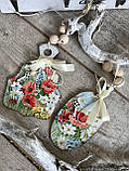Великодня ретро підвіска "Квіткова казка", декор на Пасху, Великодня прикраса, ручна робота h-15 см, фото 10