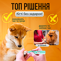Гриндер електричний точилка для стрижки кігтів собак кішок автоматична портативна з акумулятором, фото 3
