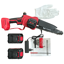 Потужна міні-пила акумуляторна Edon ACS-18/8 M BL : з АКБ 2шт-21V 1.5 Ah, шина 20 см, фото 2