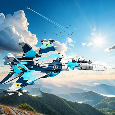 Детский конструктор самолет для сборки истребителя Су 27 2259 деталей Игрушечная техника перехватчик мальчику