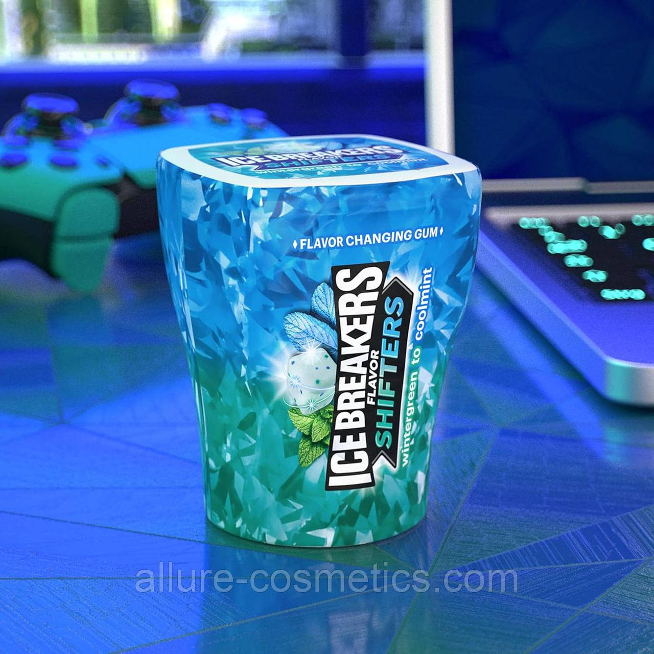 Жувальна гумка "М'ята" ICE BREAKERS ICE CUBES Shifters Wintergreen to Coolmint Sugar Free Chewing Gum 40 шт.