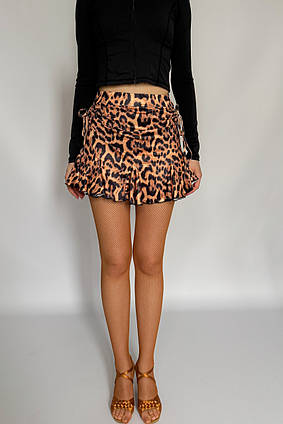 Тренувальна спідниця-шорти латину Joy Apmi леопардовий
