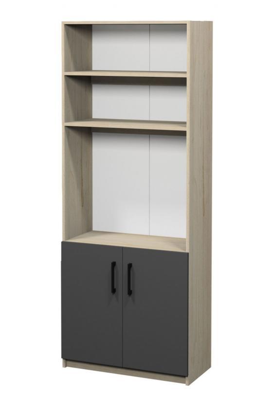 Шафа напівзакрита з полицями для зберігання книг, документів, 800х370х2110 мм