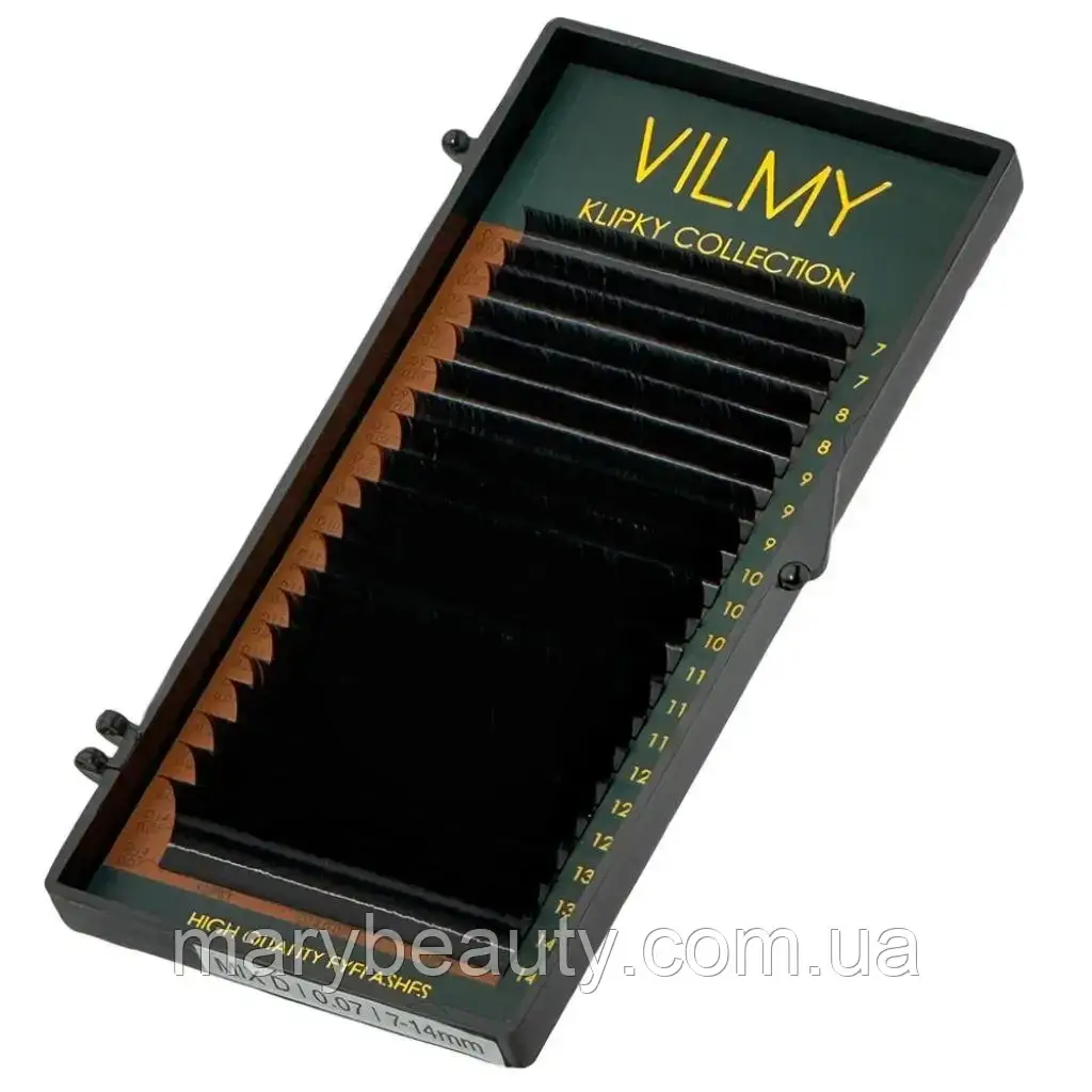 Вії чорні 20 ліній VILMY KLIPKY окрема довжина C 0.10 11мм, фото 1