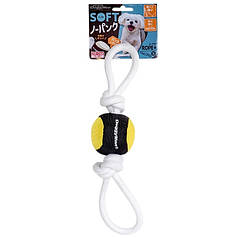 Іграшка для собак DoggyMan Soft Ball Loop М'який м’яч з канатом 6 см