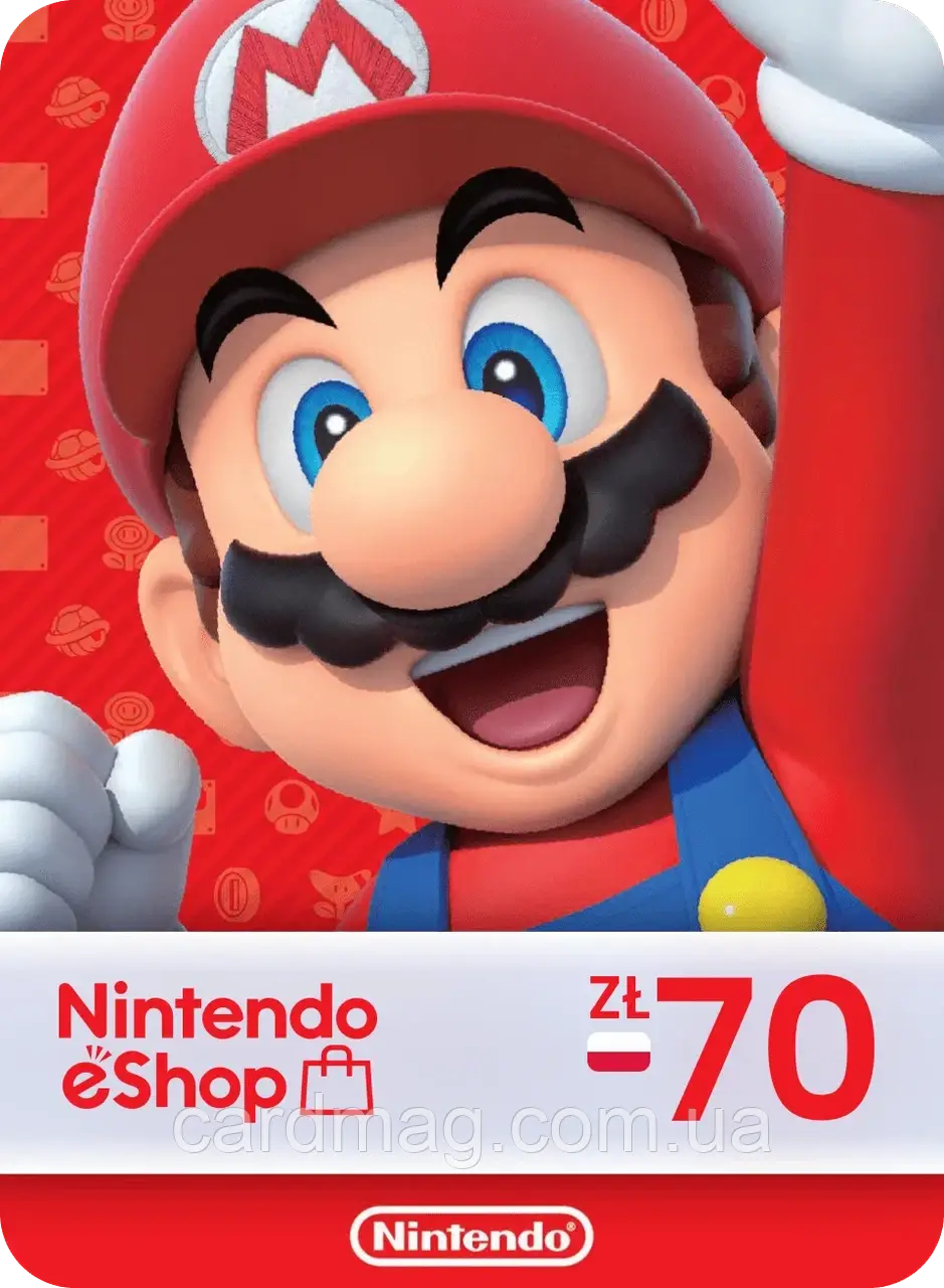Картка поповнення Nintendo eShop на 70 ZL (Польща) / Gift card — 70 ZL (PLN)