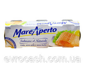 Лосось консервований натуральний Mare Aperto, 3шт*80 г ( ящик 24 шт )