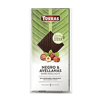 Шоколад Torras Stevia чорний з фундуком зі стевією без цукру та глютену 125 Грам ( ящик 12 шт )