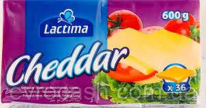 Сир плавлень Чеддр 36.2% CHEDDAR LACTIMA М/У 600 г 9/ясть, фото 1